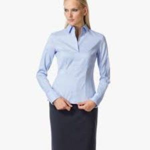 Boss Hugo Bashina Blouse Side Zip V neck Fitted